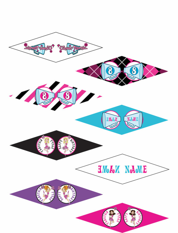Customizable Cheer Party Printable Cupcake Toppers Cheer Mania Party